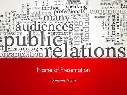 Public Relations Word Cloud Presentation Template, Master Slide