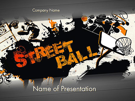 Street Basketball Graffiti Presentation Template, Master Slide