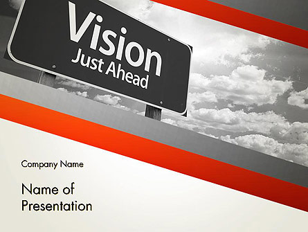 Vision Just Ahead Sign Presentation Template, Master Slide