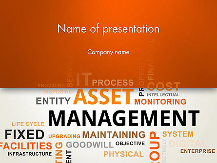 Asset Management Word Cloud Presentation Template, Master Slide