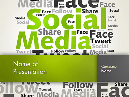 Social Media Wordcloud Concept Presentation Template, Master Slide