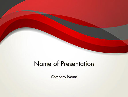 Abstract Red and Gray Wave Presentation Template, Master Slide