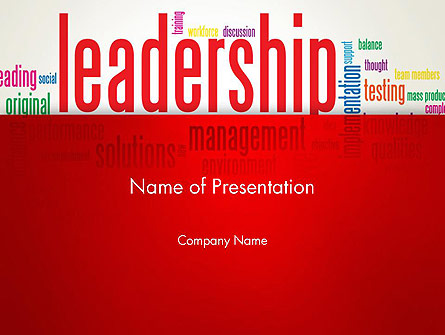 Leadership Management Word Cloud Presentation Template, Master Slide