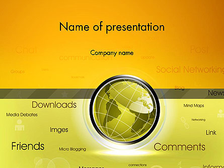 Globe with Internet Related Words Presentation Template, Master Slide