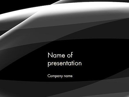 Gray Waves on Black Background Presentation Template, Master Slide