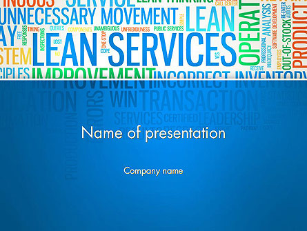 Lean Services Colored Word Cloud Presentation Template, Master Slide