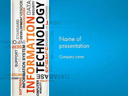Information Technology Word Cloud Presentation Template, Master Slide