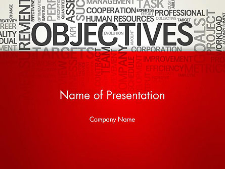 Objectives and Goals Word Cloud Presentation Template, Master Slide