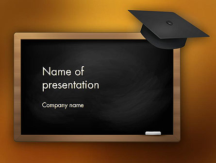 Blackboard with Mortarboard Presentation Template, Master Slide
