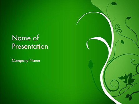 Floral Ornament on Green Presentation Template, Master Slide