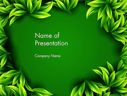 Green Leaves Frame Presentation Template, Master Slide