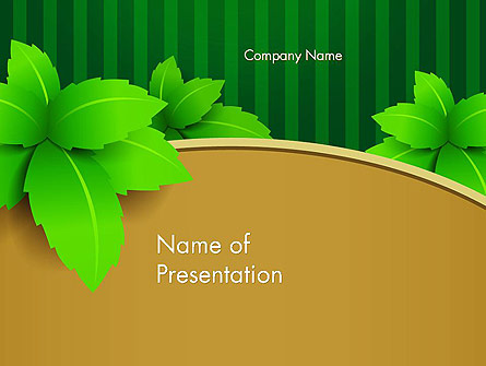 Green Leaves on Frame Presentation Template, Master Slide