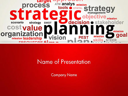 Strategic Planning and Management Word Cloud Presentation Template, Master Slide