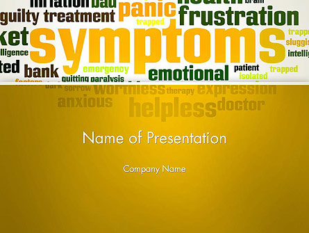 Psychology Symptoms Word Cloud Presentation Template, Master Slide