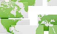 Green World Map on Gray Blocks Presentation Template