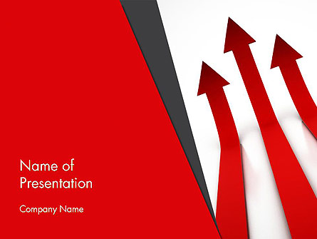 Red Arrows Moving Up Presentation Template, Master Slide