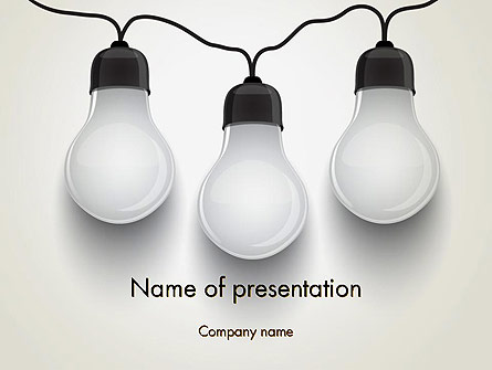 Three White Lamps in Garland Presentation Template, Master Slide