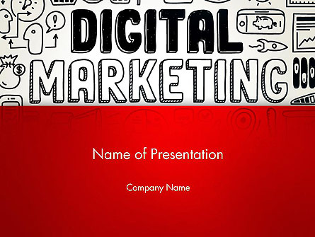 Digital Marketing Word Cloud Presentation Template, Master Slide