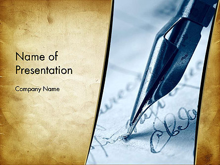 Ancient Letter and Ink Pen Presentation Template, Master Slide
