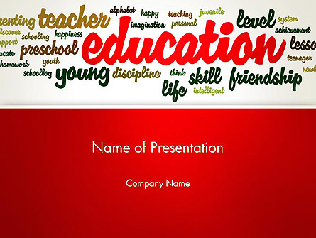 Education Word Cloud Presentation Template, Master Slide