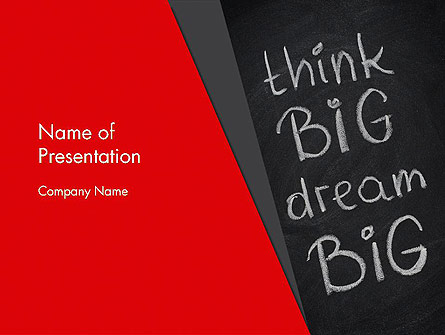 Think Big Dream Big on Chalk Board Presentation Template, Master Slide