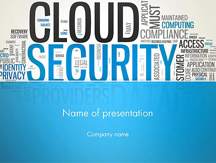 Cloud Security Word Cloud Presentation Template, Master Slide