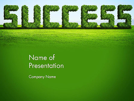 Green Grass Word Success Presentation Template, Master Slide