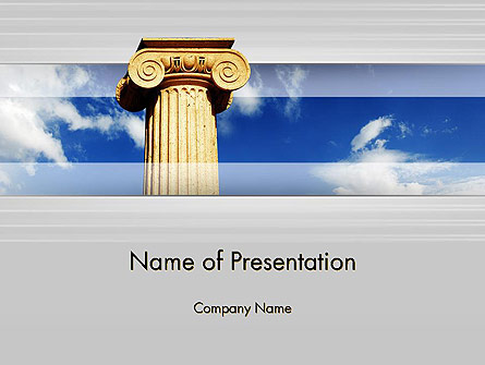 Ionic Column on Sky Presentation Template, Master Slide