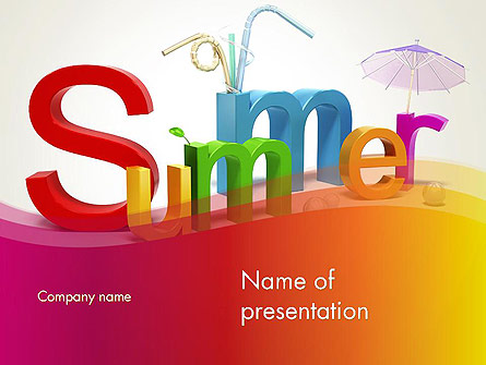 3D Summer Party Presentation Template, Master Slide