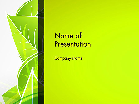 Green Neon Leaves Presentation Template, Master Slide