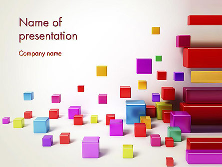 Scattered Colored Cubes Presentation Template, Master Slide