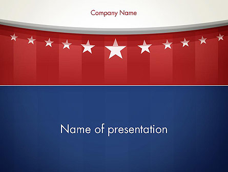 American Flag Stylized Background Presentation Template, Master Slide