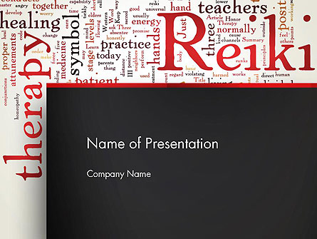 Reiki Therapy Word Cloud Presentation Template, Master Slide