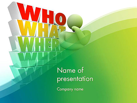 Who What Where When Why Presentation Template, Master Slide