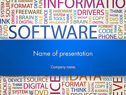 Software Word Cloud Presentation Template, Master Slide