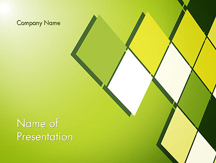Green Abstract Squares Presentation Template, Master Slide