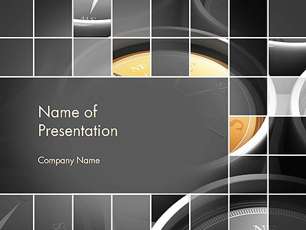 Grid with Clock Faces Presentation Template, Master Slide