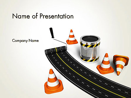 Road Construction Concept Presentation Template, Master Slide