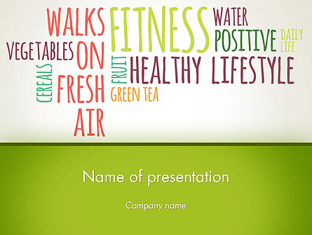 Healthy Lifestyle Word Cloud Presentation Template, Master Slide