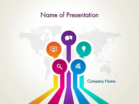 Word Map with App Icons Presentation Template, Master Slide