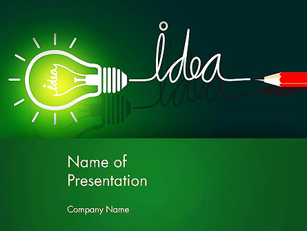 Idea Concept with Light Bulb Presentation Template, Master Slide