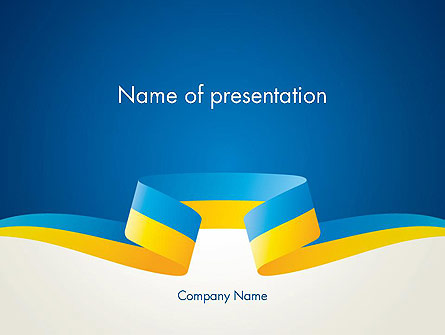 Yellow-Blue Ribbon Presentation Template, Master Slide