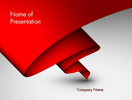 Fluttering Red Banner Abstract Presentation Template, Master Slide