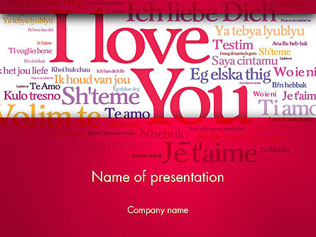Declaration of Love in Different Languages Presentation Template, Master Slide