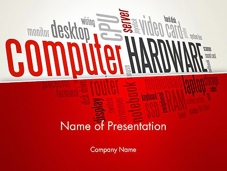 Computer Hardware Word Cloud Presentation Template, Master Slide