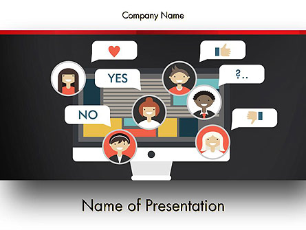 Social Marketing Presentation Template, Master Slide