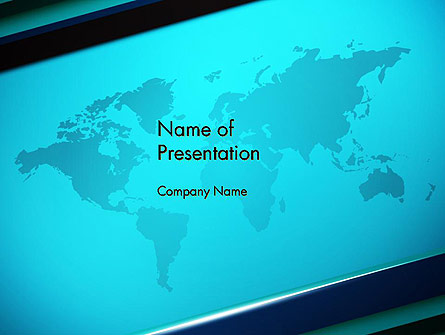 Turquoise World Map Presentation Template, Master Slide