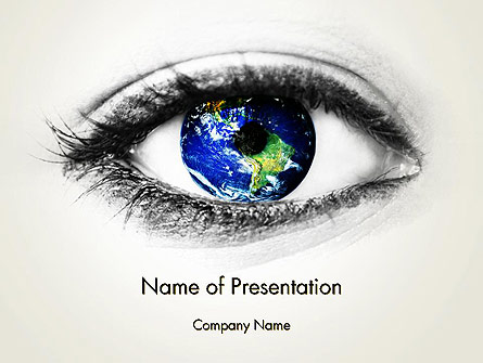 Globe in an Eye Presentation Template, Master Slide