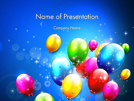 Colorful Birthday Party Balloons Presentation Template, Master Slide