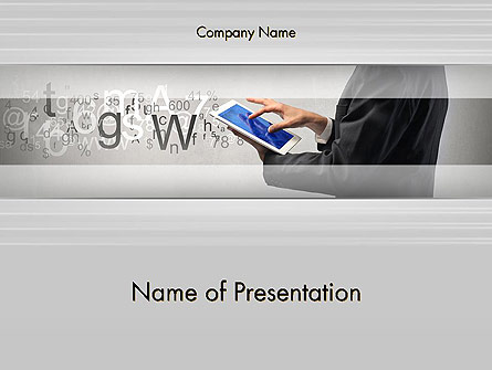 Businessman Working with Touchpad Presentation Template, Master Slide